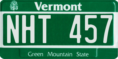 VT license plate NHT457