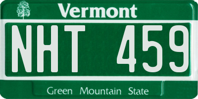 VT license plate NHT459