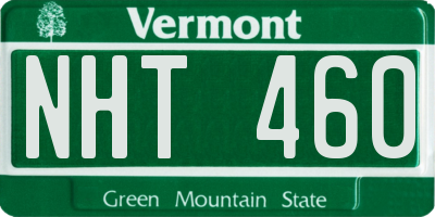 VT license plate NHT460