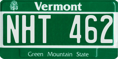 VT license plate NHT462