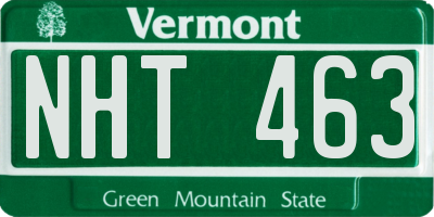VT license plate NHT463