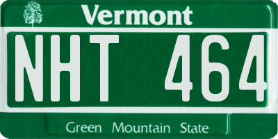 VT license plate NHT464