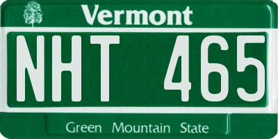 VT license plate NHT465