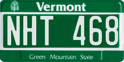 VT license plate NHT468