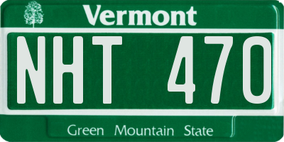VT license plate NHT470