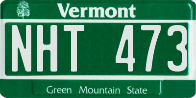 VT license plate NHT473
