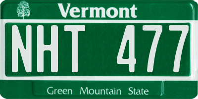 VT license plate NHT477