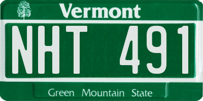 VT license plate NHT491
