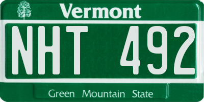 VT license plate NHT492