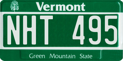 VT license plate NHT495