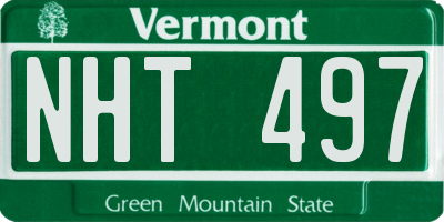 VT license plate NHT497
