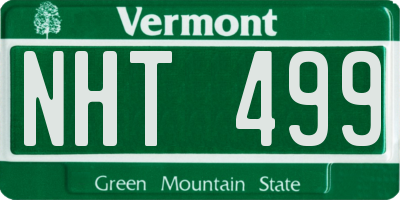 VT license plate NHT499