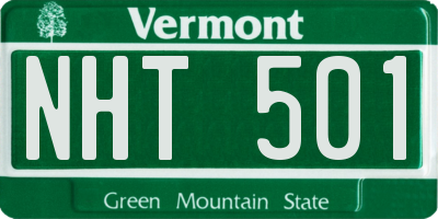 VT license plate NHT501