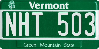 VT license plate NHT503