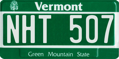 VT license plate NHT507