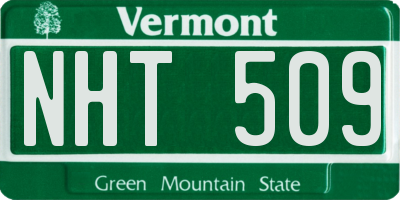 VT license plate NHT509