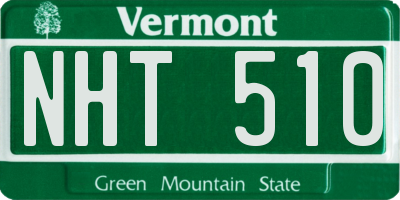 VT license plate NHT510