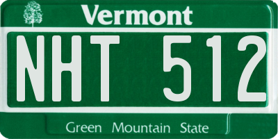 VT license plate NHT512