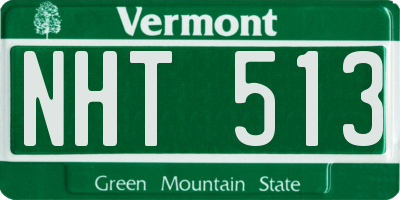 VT license plate NHT513