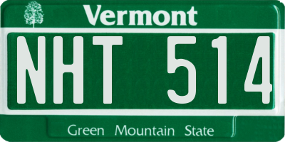VT license plate NHT514