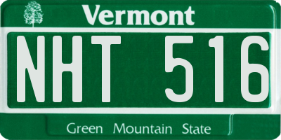 VT license plate NHT516