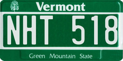 VT license plate NHT518