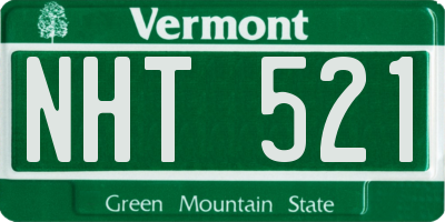 VT license plate NHT521