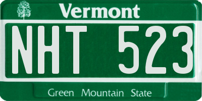 VT license plate NHT523