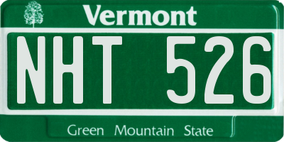 VT license plate NHT526