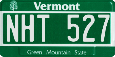 VT license plate NHT527