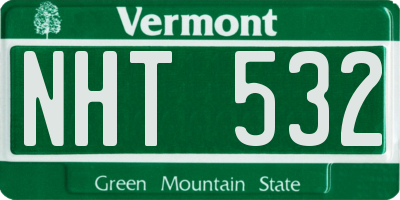 VT license plate NHT532