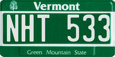 VT license plate NHT533
