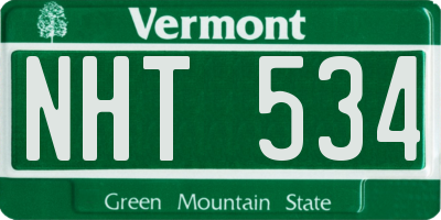 VT license plate NHT534