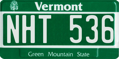 VT license plate NHT536