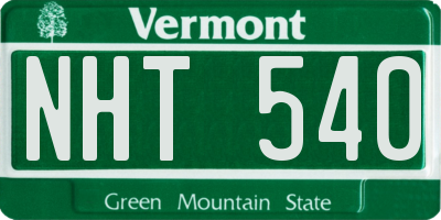 VT license plate NHT540