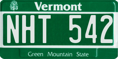 VT license plate NHT542