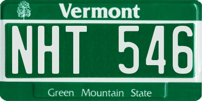 VT license plate NHT546