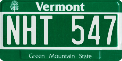 VT license plate NHT547