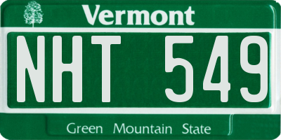 VT license plate NHT549