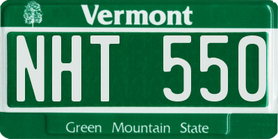 VT license plate NHT550