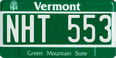 VT license plate NHT553