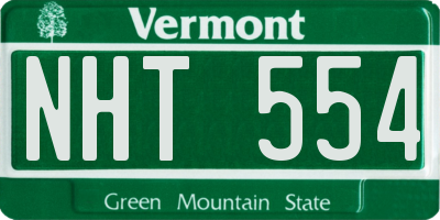 VT license plate NHT554