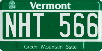 VT license plate NHT566