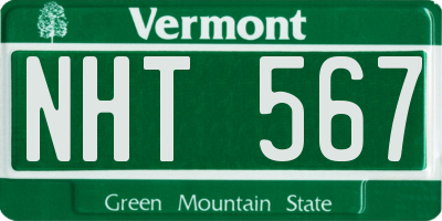 VT license plate NHT567