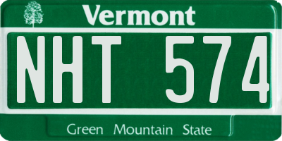 VT license plate NHT574