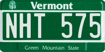 VT license plate NHT575