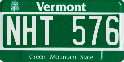 VT license plate NHT576