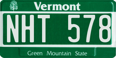VT license plate NHT578
