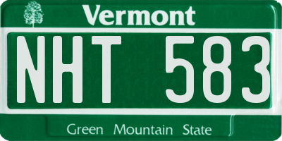 VT license plate NHT583