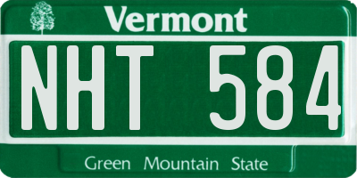 VT license plate NHT584